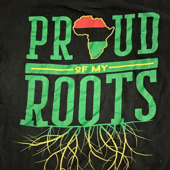 Black Culture : African “Proud of my Roots” Large T-Shirt by Icedout Clothing - Picture 2 of 3
